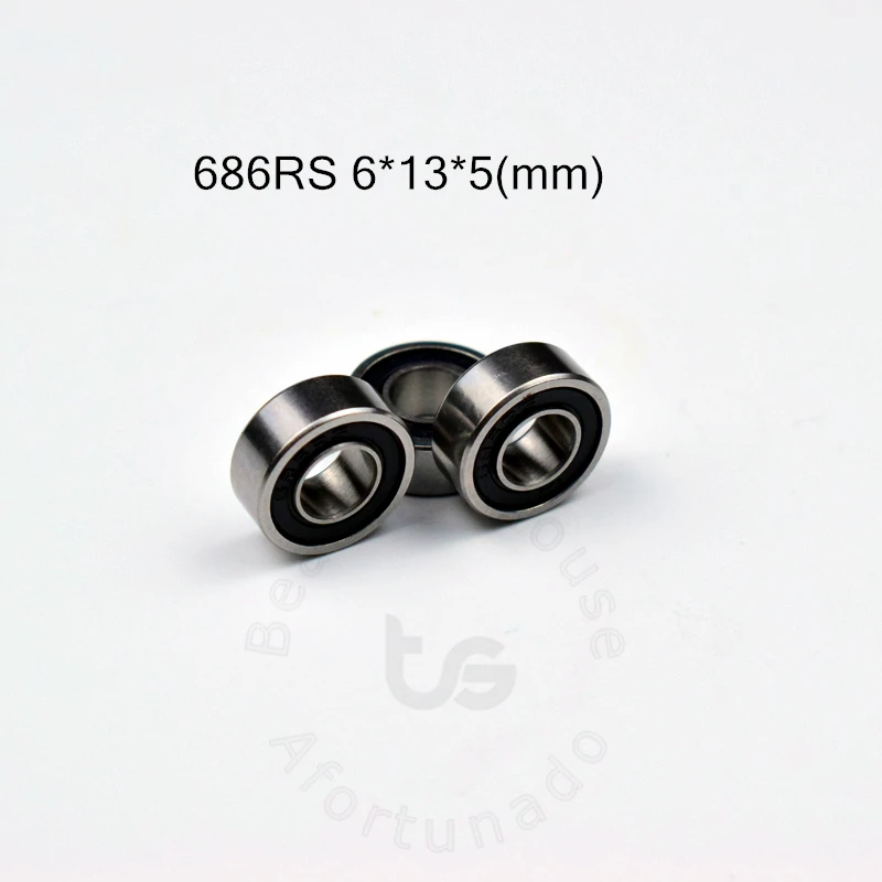 686RS 6*13*5(мм) 10 шт. Подшипник ABEC-5 подшипники 10 шт. резиновый герметичный Подшипник 686 686RS хромированный стальной подшипник