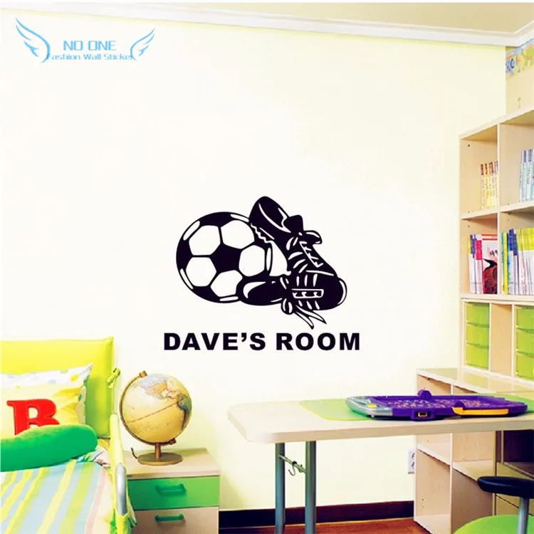 Personalized Naming Vinyl Wall Stickers Football And Sneakers Decals Personalized Naming Vinyl Wall Stickers Football And Sneakers Decals Boys Bedroom Art Decor Diy Home Decoration Por In From