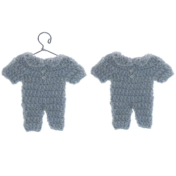 

12Pcs Handmade miniature crochet clothing baby shower baptism craft party favors decorations 76mm
