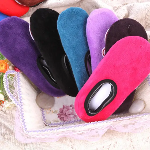 MINHIN 1Pair Women Socks Winter Floor Socks Velvet Indoor Short Anti-skid Boat Socks Solid Color Warm Sock Slippers