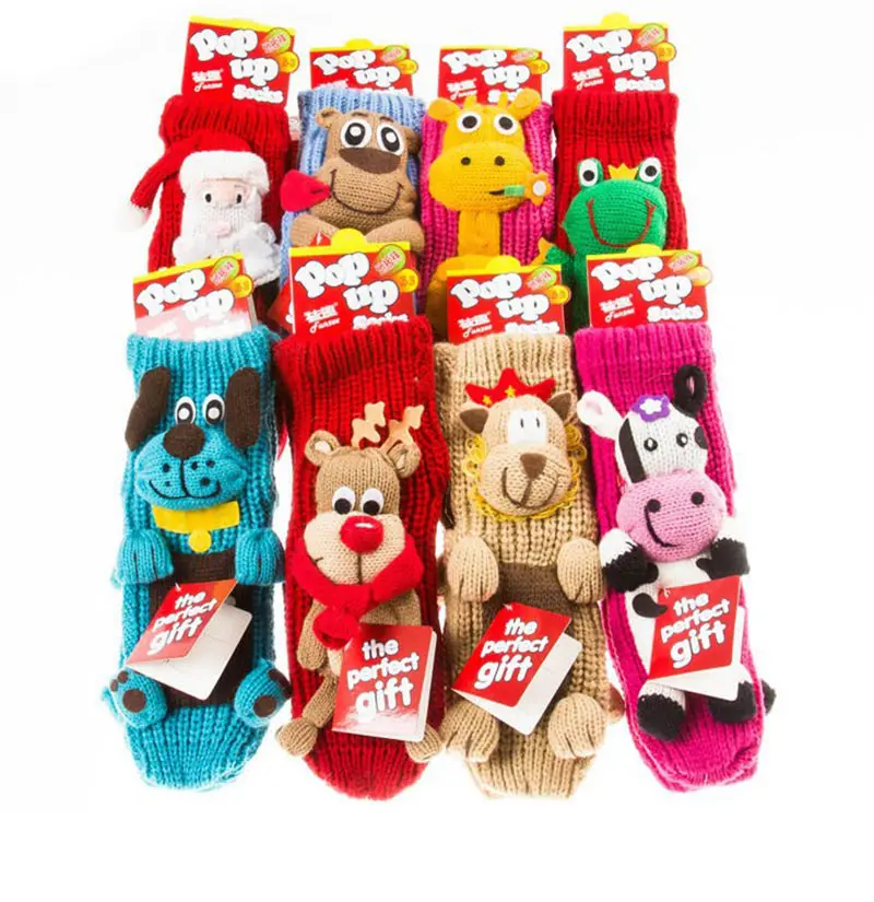Top fashion 2016 new handmade animal cartoon Christmas cute warm wool socks women's socks floor socks