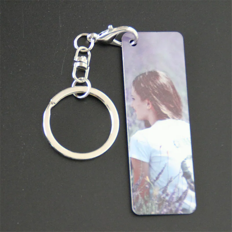 

sublimation aluminum keychains hot transfer printing blank diy custom consumables material two sides can printed 20pieces/lot