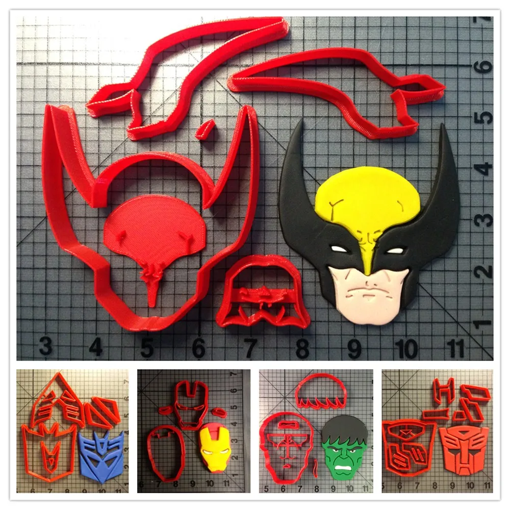 

Custom Made 3D Printed Famous Film Transformers Autobot Fondant Cake Tools Cookie Cutters Set