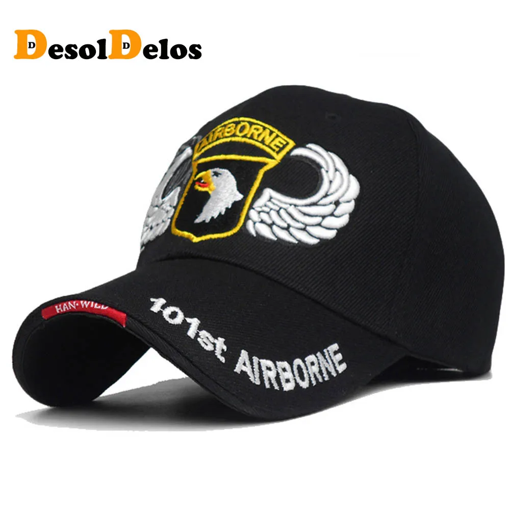 

101st Airborne Division Mens Baseball Caps US Army Cap Snapback Hats AIR FOREC Sport Tactical Cap Dad Hat 5 Panel Bone