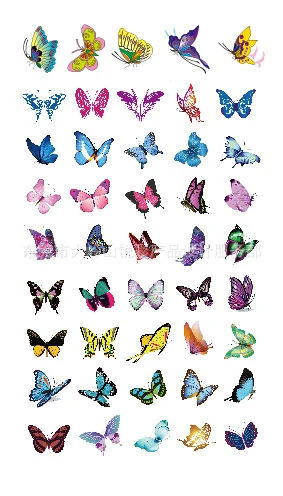 

Water Transfer Tattoo cute color butterflys tattoo body art Waterproof Temporary fake Tattoo for man woman kid 10.5*6cm