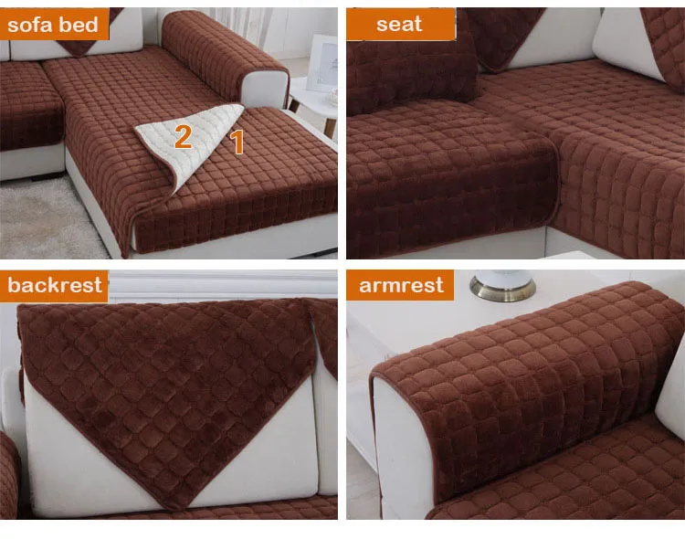 Solid plush corner sofa cover Modern Anti-slip sofa bed covers sectional slipcovers sofa protector couch covers for living room