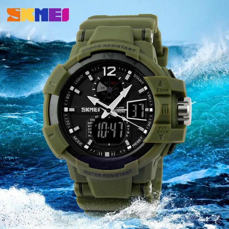 

New SKMEI Men Sports Watches Fashion Casual Watch Outdoor LED Digital Quartz Multifunction Waterproof Men's Military Wristwatch