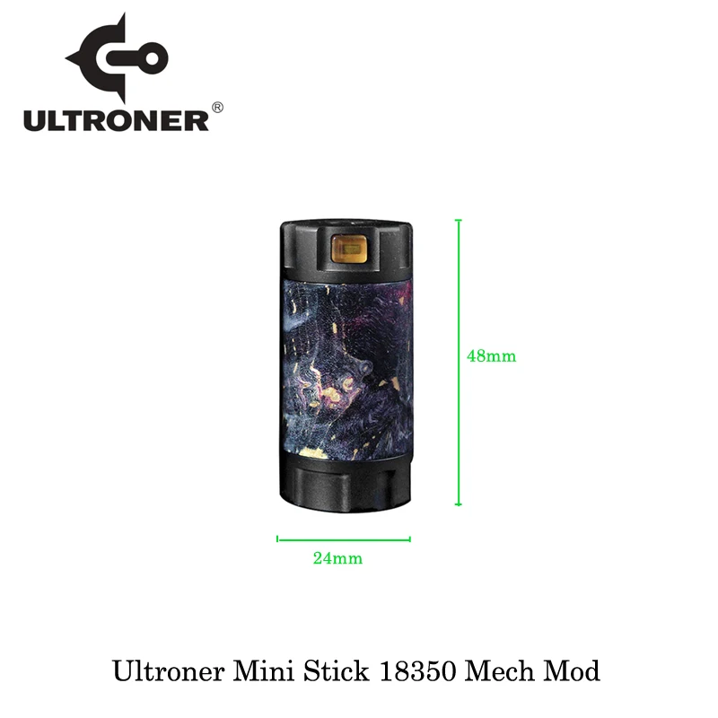 Электронные сигареты Ultroner Mini Stick 18350 мех мод 24 мм Диаметр питание от одного 18350 стабилизированного дерева Vape испаритель