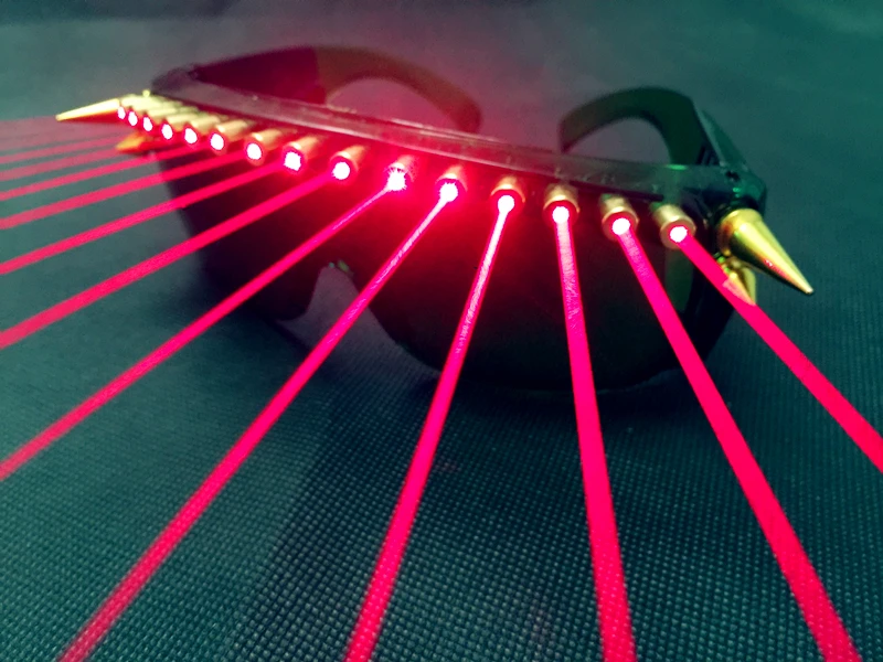 Customize the red laser glasses Show props red laser glasses LED light