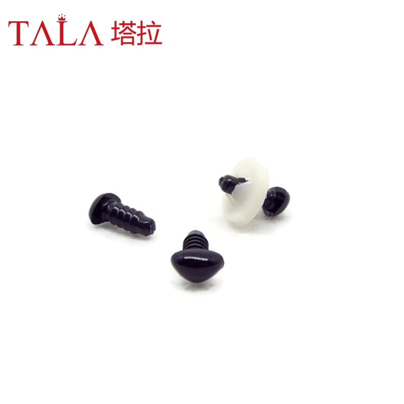 50 шт 4,5 мм-26 мм черные пластиковые безопасные носики для игрушек поставляются с пластиковыми шайбами - Цвет: 10mm