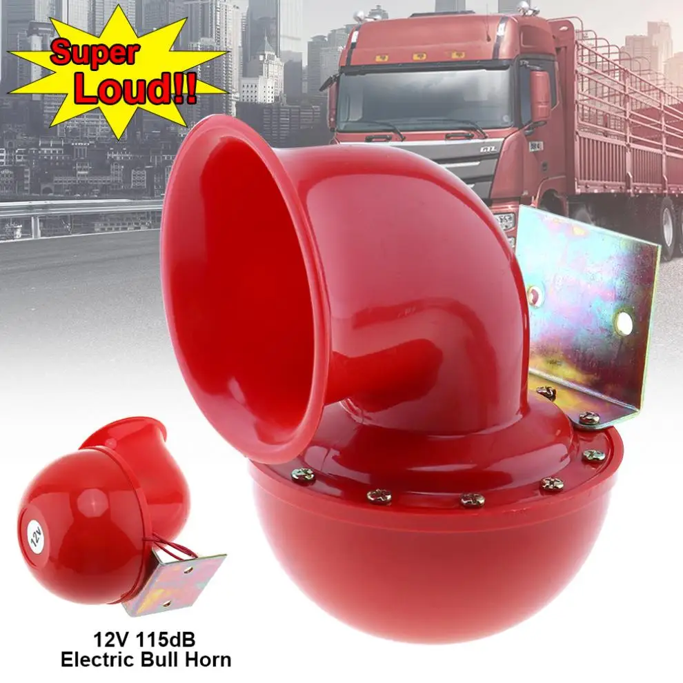 12V 115dB Red Loud Electric Raging Bull Air Horn for Auto Car Truck Motorcycle