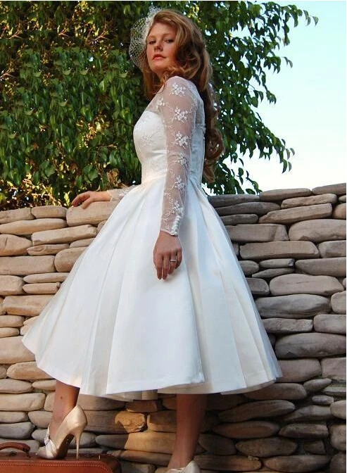 Lace Wedding Dress Bridal Ball Gown 3/4 Sleeve Size 2 4 6 8 10 12 14 16 18 20+ 