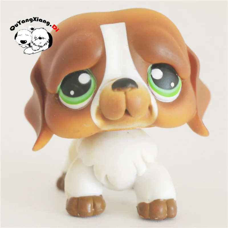 

CWG082 Pet Shop Animal Yellow and white pug doll action Figure cute puppy