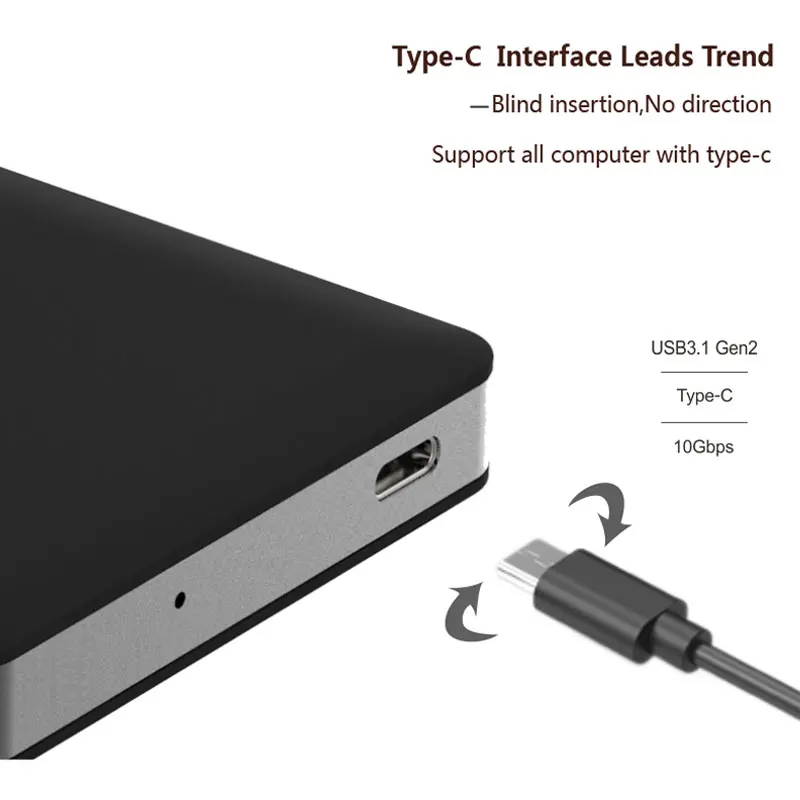 2,5 дюймов SATA для USB3.1 Gen2 type-C SSD адаптер/HDD Чехол Для Seagate samsung жесткий диск ssd Коробка Внешний HDD корпус