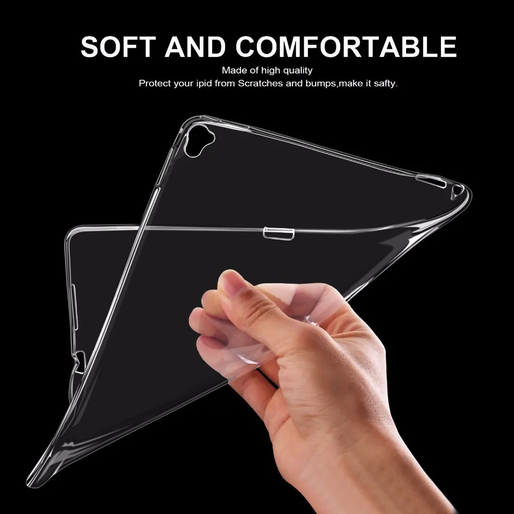 

50pcs/lot Transparent Slim Silicon Soft TPU Clear Shell Skin Case Cover for Apple iPad pro mini 1 2 3 4 5 6 7 7.9 9.7 12.9 inch