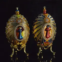 QIFU дешевый металлический дизайн изысканный красивый Faberge яйцо подарок для украшения дома