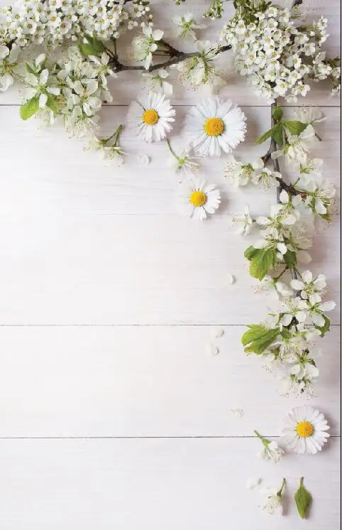 

SHENGYONGBAO Art Cloth Custom Backdrops for Photography Wood planks snow theme Background SZ-41