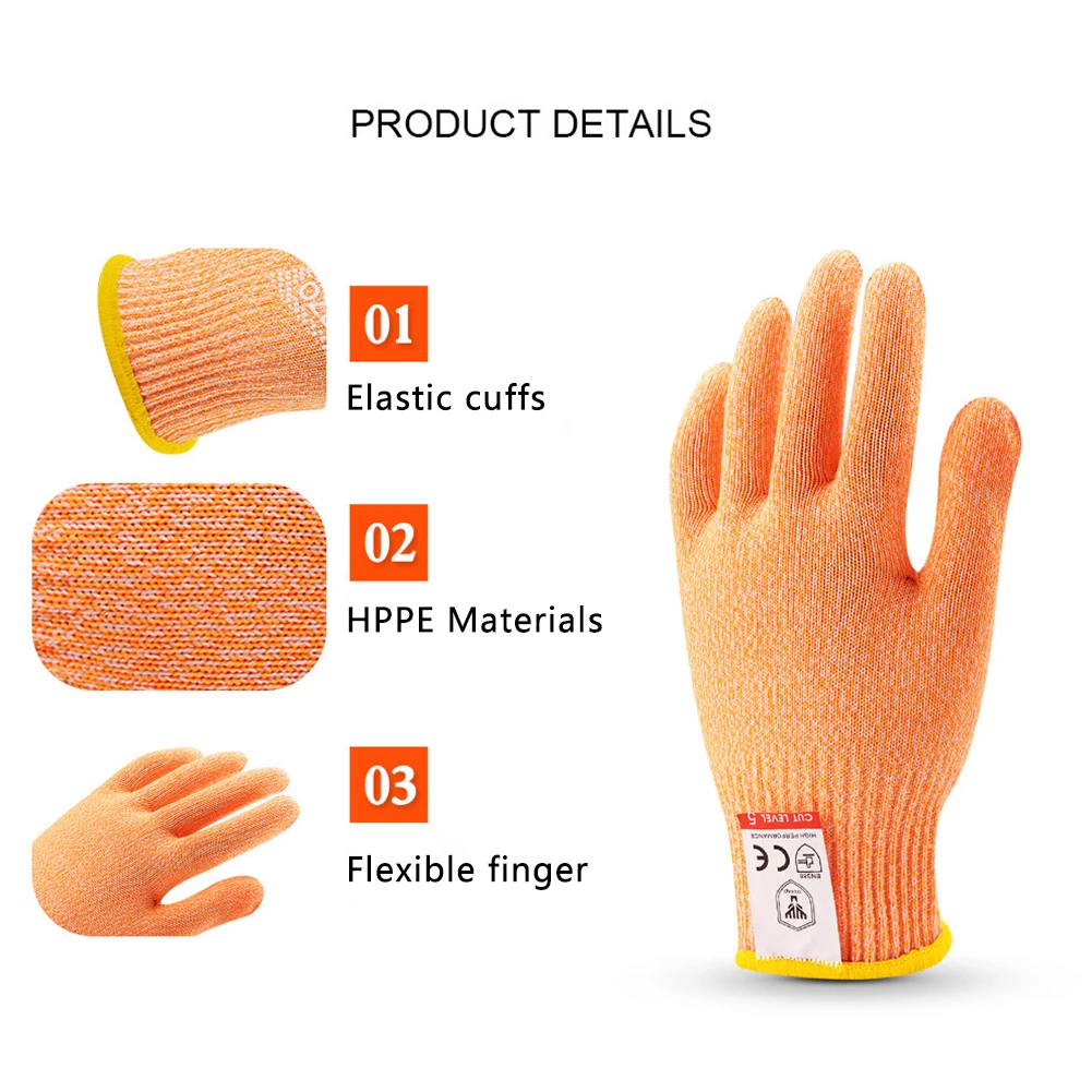 Устойчивые к порезам перчатки уровень 5 противоскользящие садовые безопасные рабочие защитные перчатки
