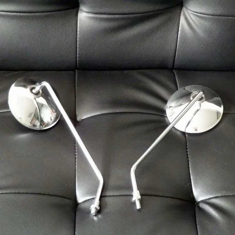 8mm Chrome Motorcycle Scooter Mirrors Universal Motorbike rear view