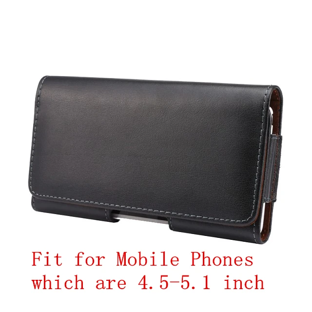 

Genuine Leather Belt Clip Holster For 4.5-5.1 inch Mobile Phone Horizontal Pouch Case Cover Bag for iPhone 6 Samsung S5 S6 Moto