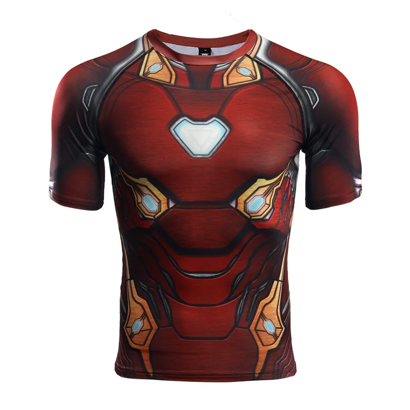 Avengers: Endgame Costume Iron Man Tony Stark T-shirt Cosplay Costumes Top Men Tights Sports Love You Three Thousands Times Avengers: Endgame Costume Iron Man Tony Stark T-shirt Cosplay Costumes Top Men Tights Sports Love You Three Thousands Times