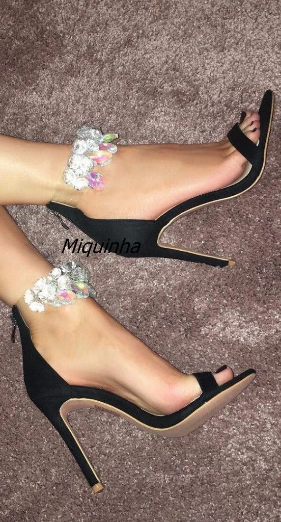 rhinestone high heel sandals