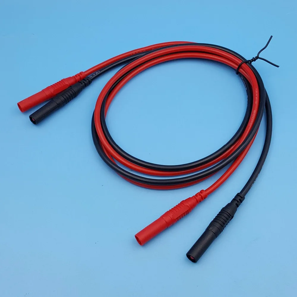1 пара 1 метр силиконовый 4 мм изолированный прямой мужской кабель со штекером типа банан разъем мультиметр Тестовые провода