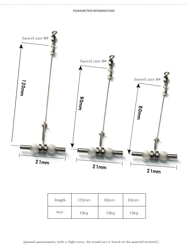 T tipo de Equilíbrio do Mar Giratório de Pesca Equipamento de Pesca Hxy 10 Pcs Aço Inoxidável Esferas Luminosas Anti Emaranhado Conector Acessórios 9 High Quality Esporte e Lazer