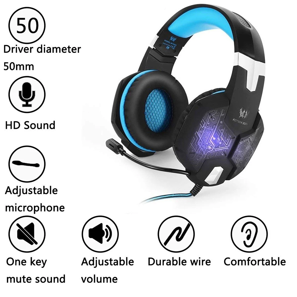 KOTION EACH G1000 Игровые наушники для компьютера профессиональная Проводная 3 5 мм