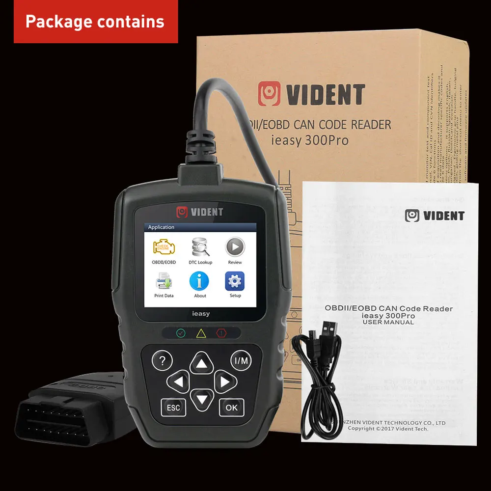 VIDENT iEasy300 Pro CAN OBDII/считыватель кода EOBD Mode6-диагностика двигателя