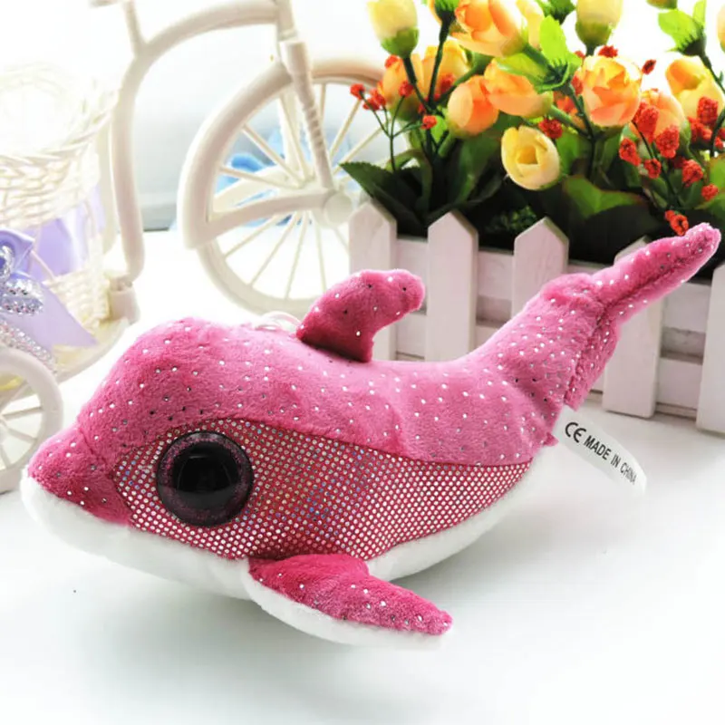 (1 Piece) 24cm Whales Small Plush Pendant Stuffed Cute Big Eyes Animals