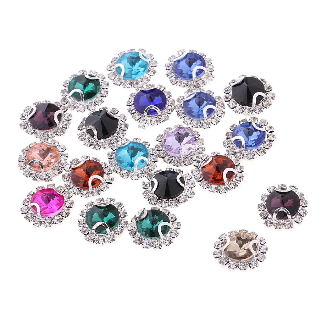20Pcs Glass Rhinestone Sewing On Clothes Wedding Dress DIY Fashion Rhinestone Decoration Sticker Sewing Accessories