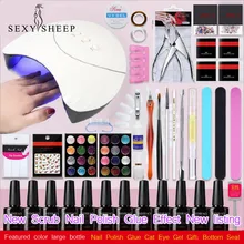 УФ светодиодный гель-лампа для ногтей Гель-лак маникюрный педикюр набор нескольких цветов на выбор лак пилка для ногтей кисти инструменты для дизайна ногтей