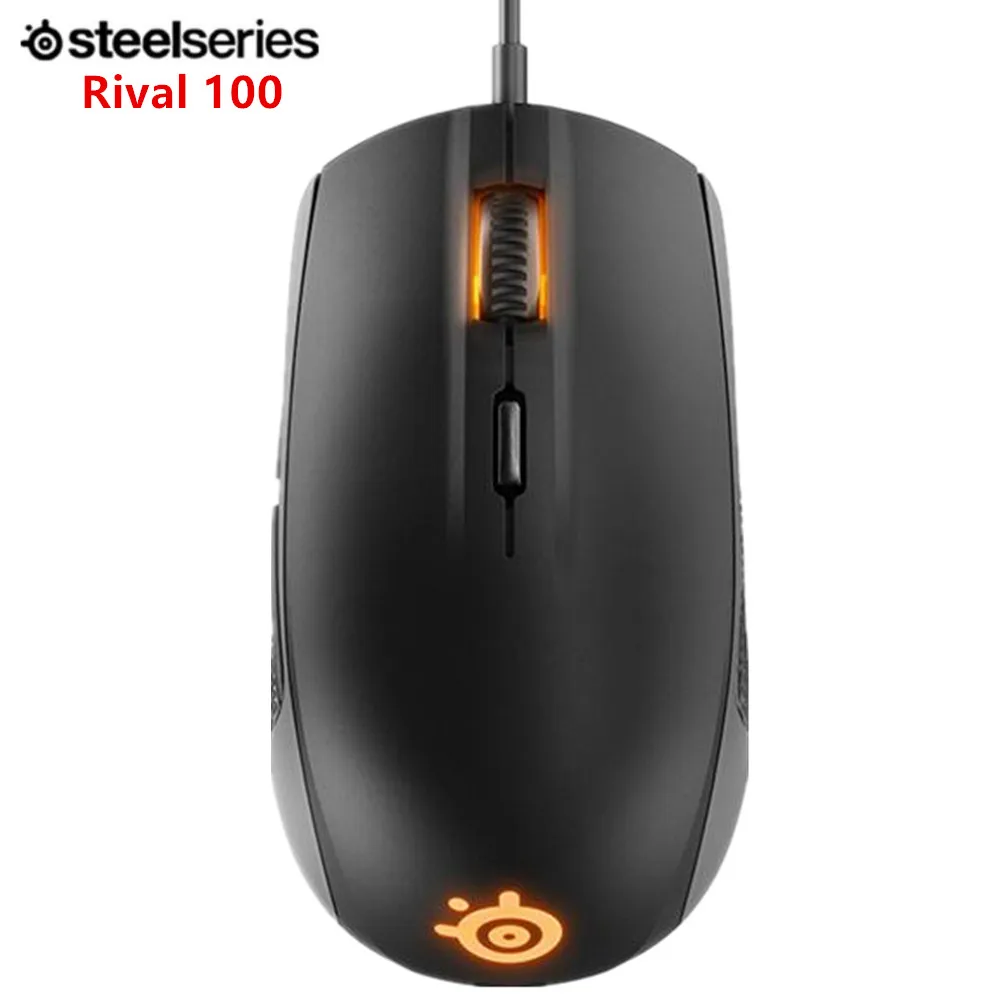 SteelSeries Rival 100, игровая мышь, USB Проводная оптическая мышь 4000 dpi, мышь с призмой, RGB подсветка, бесплатный подарок, коврик для мыши