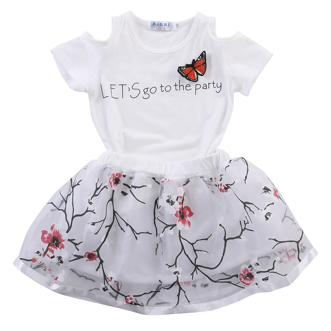 2PCS Kids Toddler Baby Girl Summer Dress Outfits T-shirt Tops+Tutu Skirt Clothes