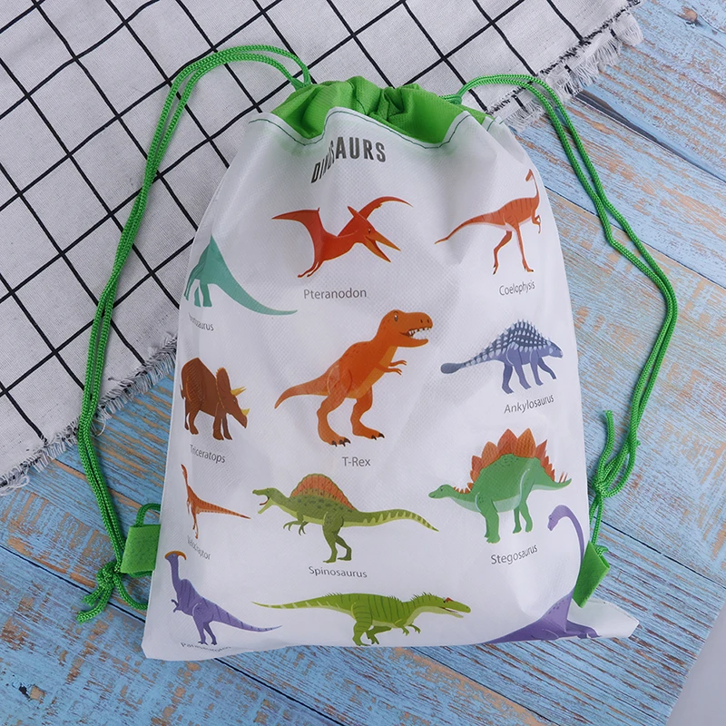 

Dinosaur Drawstring Bag For Travel Storage Package Cartoon School Backpacks Children Birthday Party Favors 2019 Hot Sale