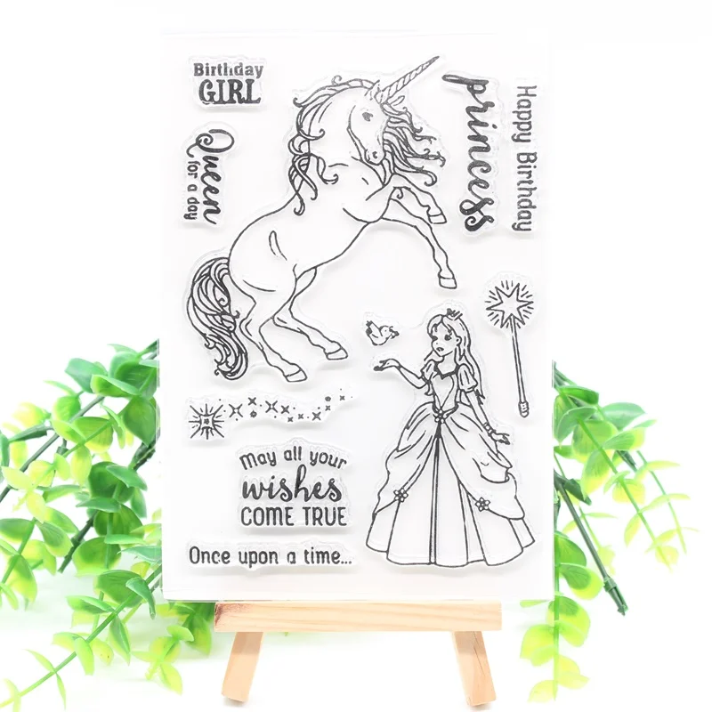 

KSCRAFT Unicorn Transparent Clear Silicone Stamps for DIY Scrapbooking/Card Making/Kids Fun Decoration Supplies 592