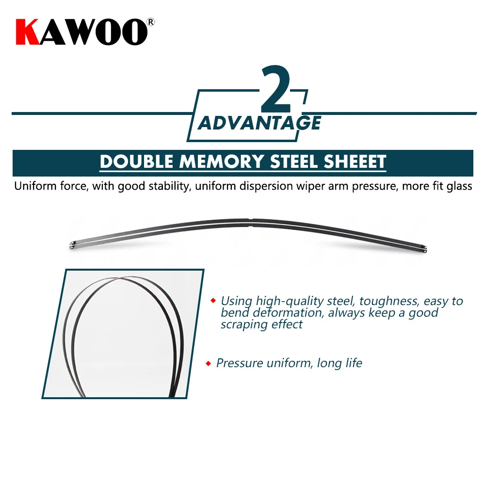 KAWOO 2 шт. лезвие стеклоочистителя автомобиля 2"+ 19" для Volkswagen Passat CC(2008-) Авто Мягкие резиновые ветрозащитные щетки стеклоочистителя автомобильные аксессуары