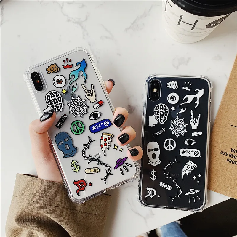 

Soft Back Clear Cases for iPhone 7 plus 8 6 6s Case Shockproof TPU Silicone Back Cover Capa for iphone X XS max XR phone case