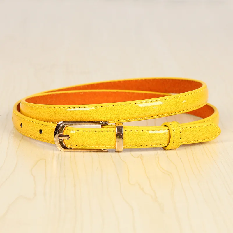 

Gours Leather Belts for Women Fashion PU Leather Pin Buckle Belt Female Cowhide Colorful Thin Waist Strap New Arrival PDL003