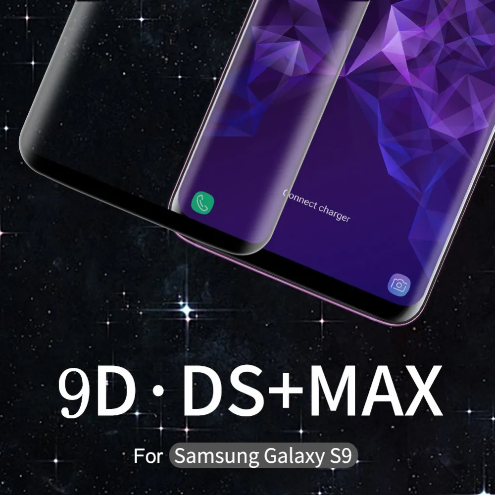 Оригинал NILLKIN для Samsung Galaxy S9 стекло 9D DS + MAX изогнутое полностью закаленное plus