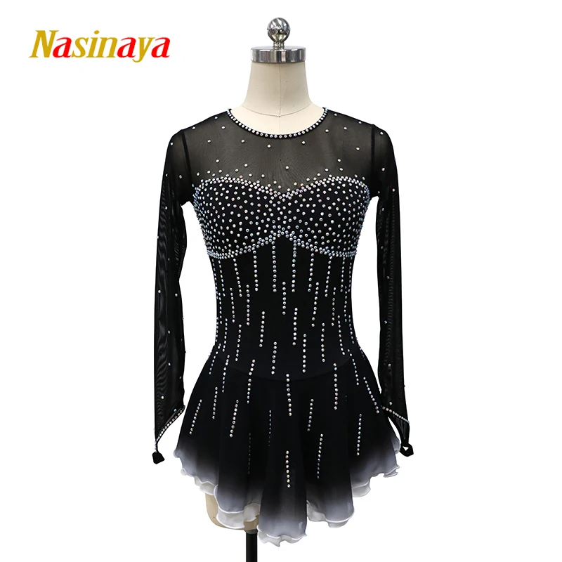 

Nasinaya Figure Skating Dress Customized Competition Ice Skating Skirt for Girl Women Kids Patinaje Gymnastics Performance 115