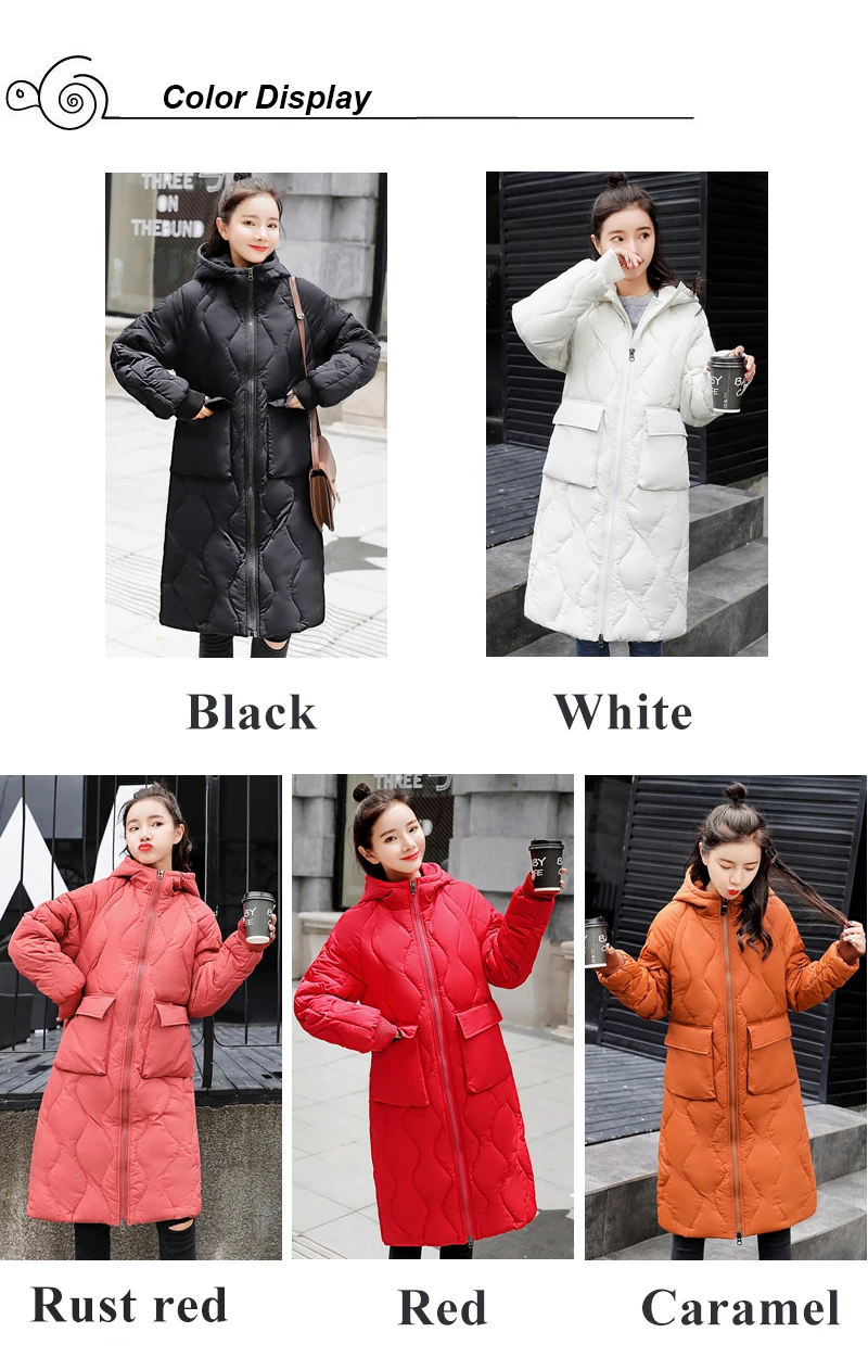 Женская зимняя куртка с хлопковой подкладкой, с капюшоном, с двумя большими карманами, Женское пальто, верхняя одежда, длинная парка, Mujer Invierno