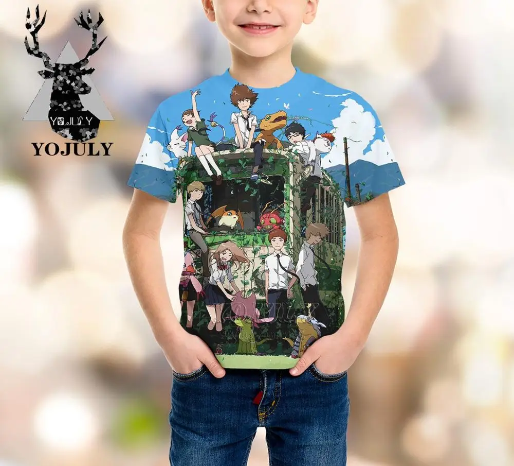 

YOJULY Digimon Adventure Anime Baby boys girls teens 3D print kids clothes children t shirt hot sela Fashion Modis top tees A167