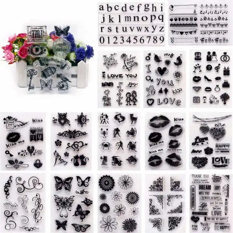 Alphabet Transparent Silicone Clear Rubber Stamps Sheet Cling