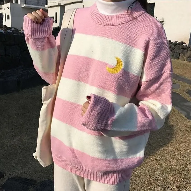 

Hot Sale 2019 Spring New Turtleneck Knitted Sweater Women Fashion Long Sleeve Striped Pullover Tops Long Loose Jumper