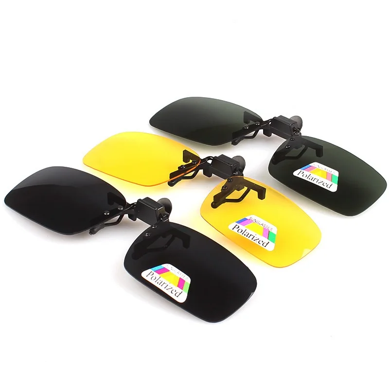 

Drop Shipping 2019 Male Portable Polarized Clip On sunglasses Driving Night Vision Lens Unisex Polaroid clip sun glasses