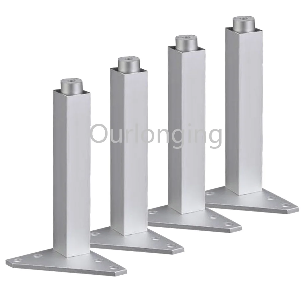 4PCS 180mm Adjustable Silver Aluminum Alloy Triangle Base Furniture
