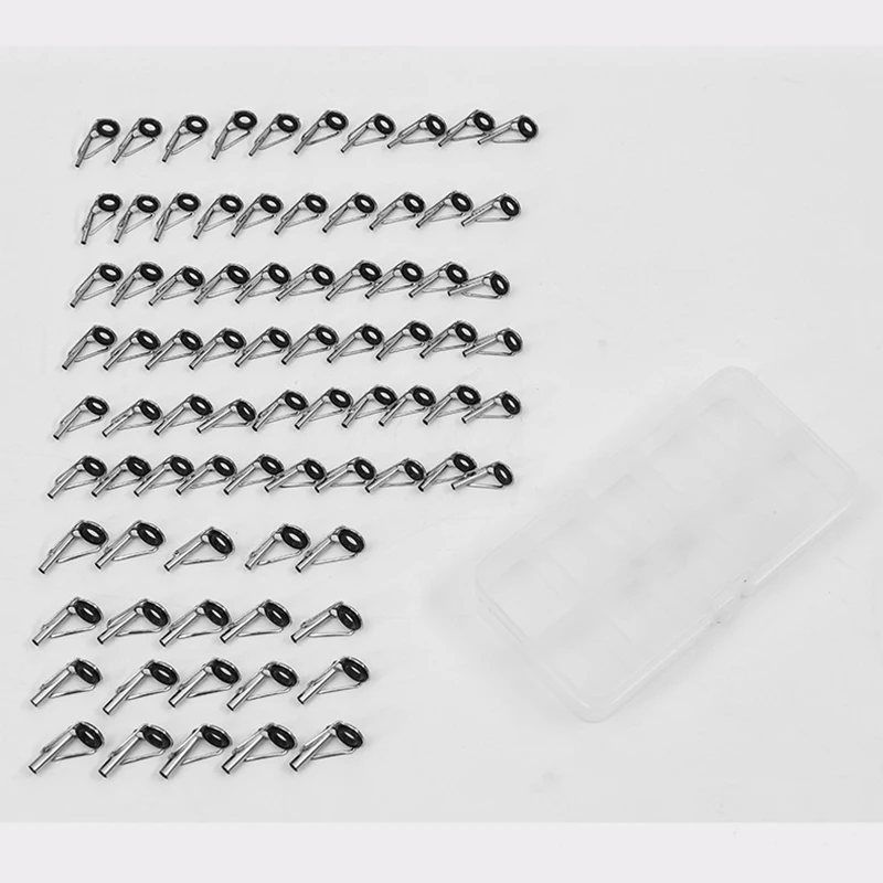 80pcs Black Sea Bream Guide Ring Set With Box Fishing Wire Ring Boxed Stainless Steel Ceramic Road Asian Wire Ring jooyoo