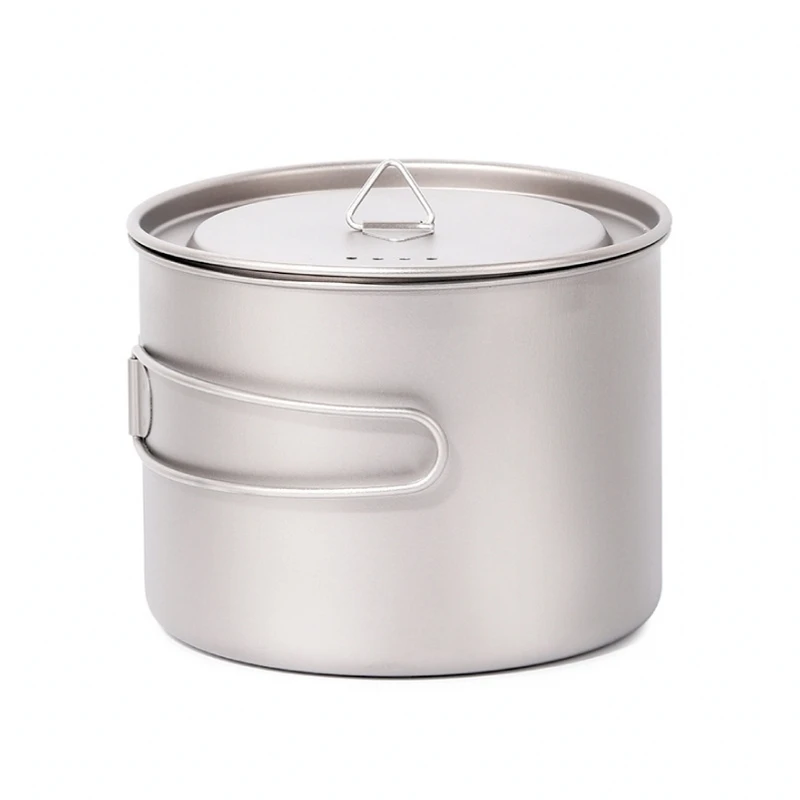 1500ml Titanium Cup Pot Ultralight outdoor tableware travel coffee tea camping pot water cup cookware with lid handle hook,1.5L